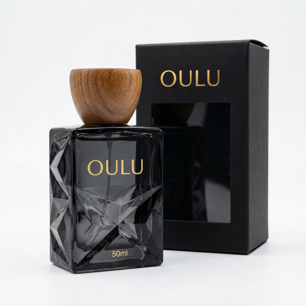 OULORPACK perfume bottle with wooden cap and presentation box