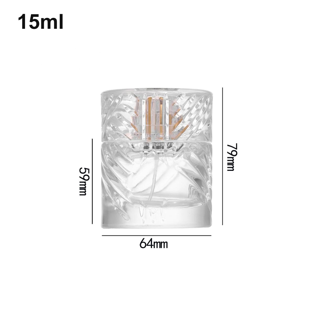 15ml Leaf-Pattern Clear-Cap Round Perfume Bottle