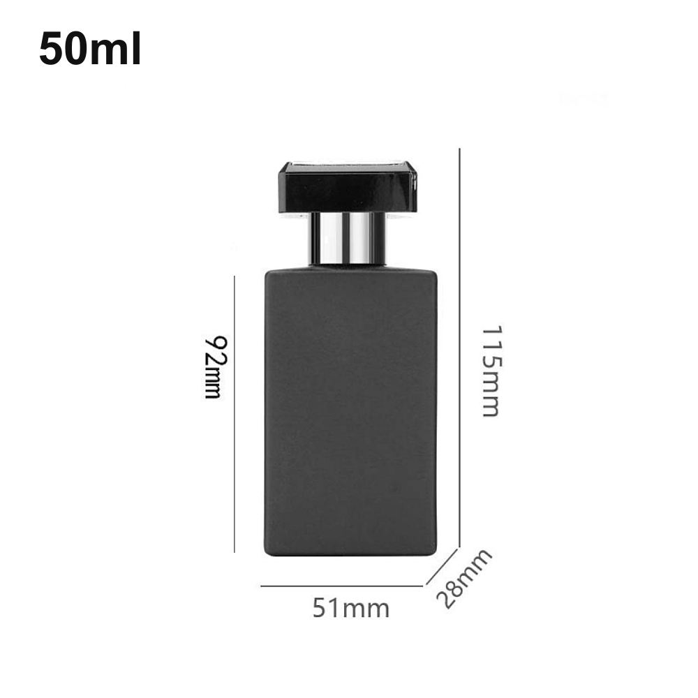 50ml Matte Black Bar-Cap Perfume Bottle