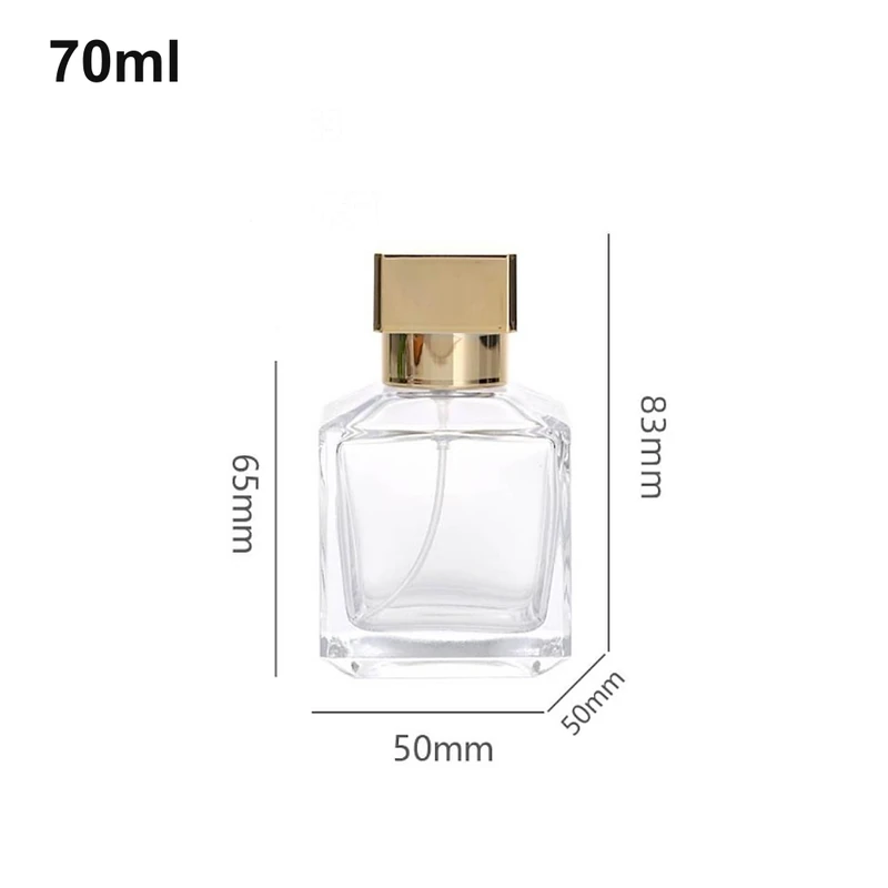 70ml Square Gold-Cap Perfume Bottle