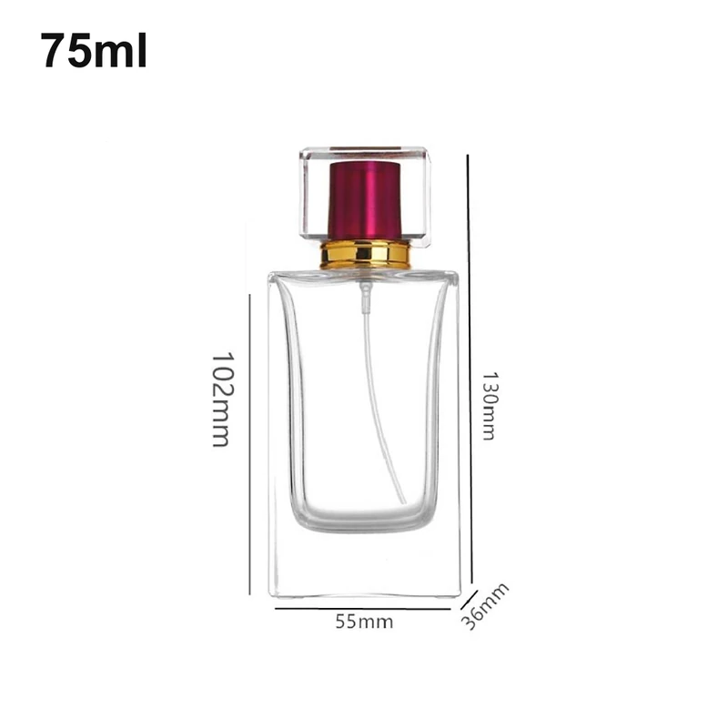 75ml Magenta-Cap Rectangular Perfume Bottle