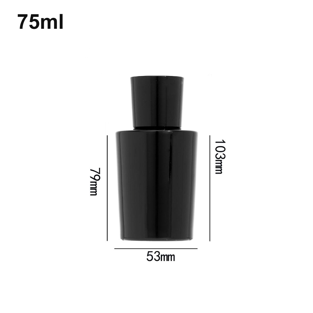 75ml Glossy Black Oval Perfume Bottle