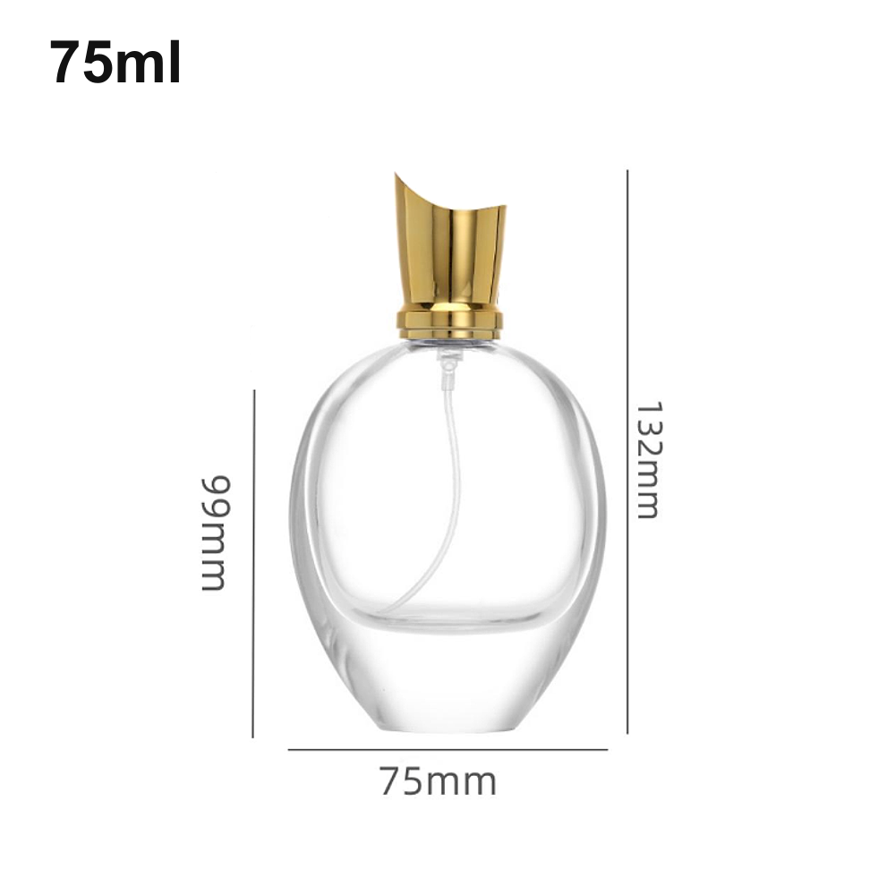 75ml Rounded Gold Sculpted-Cap Perfume Bottle
