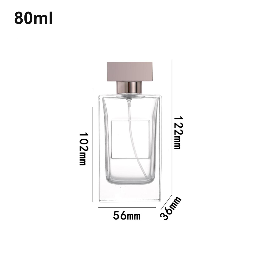 80ml Rectangular Pink-Cap Perfume Bottle