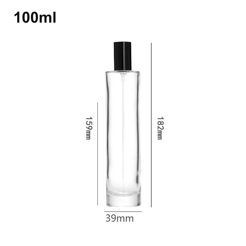100ml Extra-Tall Slim Cylinder Black-Cap Perfume Bottle