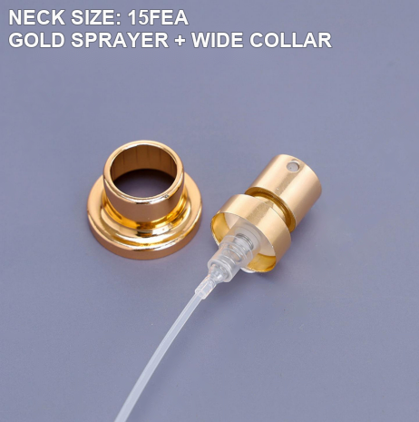 OULORPACK 15FEA gold perfume sprayer with wide collar reference