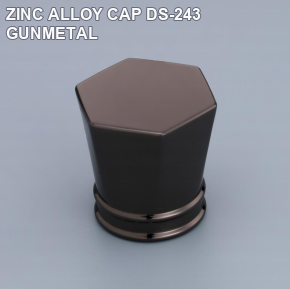 OULORPACK DS-243 hexagonal gunmetal zinc alloy perfume bottle cap reference